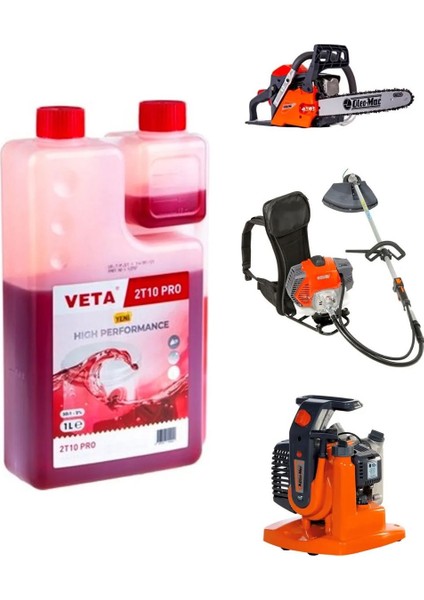 Veta 2t 1 Litre Ölçekli Yağ ve 6 Köşe 3.5 mm 41 Metre Tırpan Misinası Sağlam Dayanıkl