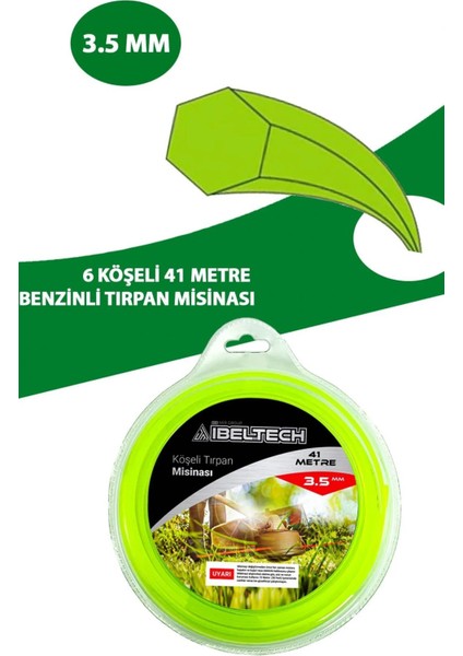 Veta 2t 1 Litre Ölçekli Yağ ve 6 Köşe 3.5 mm 41 Metre Tırpan Misinası Sağlam Dayanıkl