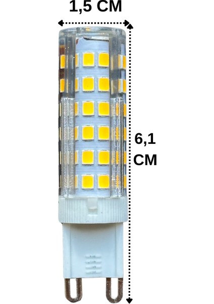 (5 Adet) Heka 7W (49W) 3000K (Gün İşığı) G9 Duylu Dim Edilebilir Led Kapsül Ampul