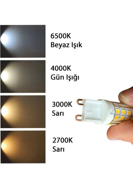 (5 Adet) Heka 7W (49W) 3000K (Gün İşığı) G9 Duylu Dim Edilebilir Led Kapsül Ampul