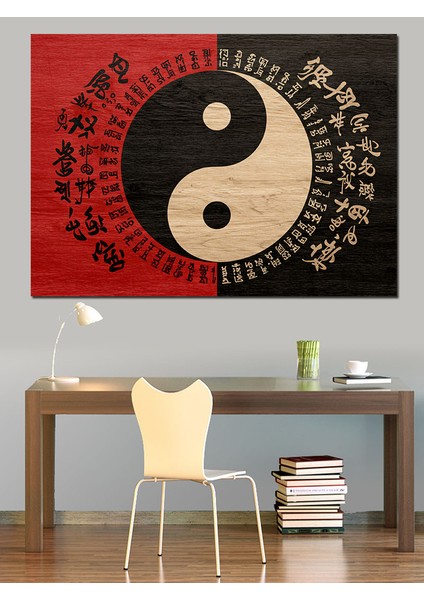 Yin Yang Dengesi Dekoratif Kanvas - Mdf Ahşap Tablo fiyatları