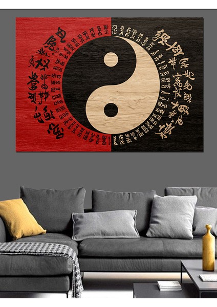 Yin Yang Dengesi Dekoratif Kanvas - Mdf Ahşap Tablo modelleri