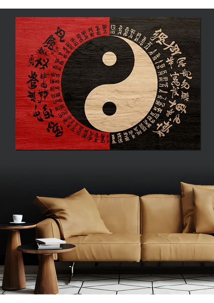 Yin Yang Dengesi Dekoratif Kanvas - Mdf Ahşap Tablo fırsatları