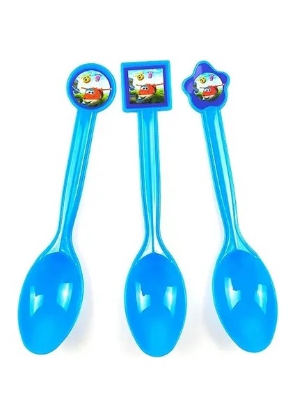 Kaşık-10 Adet Süper Kanatları Çocuk Doğum Günü Partisi Dekorasyon Tek Kullanımlık Plaka Jett Alüminyum Film Balon Karikatür Jet Uçağı Bebek Duş Malzemeleri (Yurt Dışından)