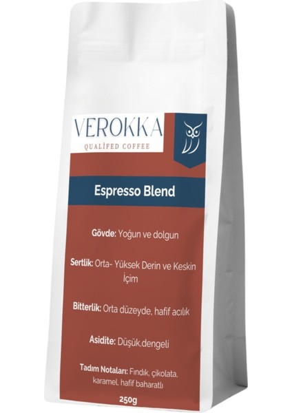 Espresso Blend Kahve – Yoğun Karamel ve Bitter Çikolata Tonları – Kremsi ve Dengeli 250G