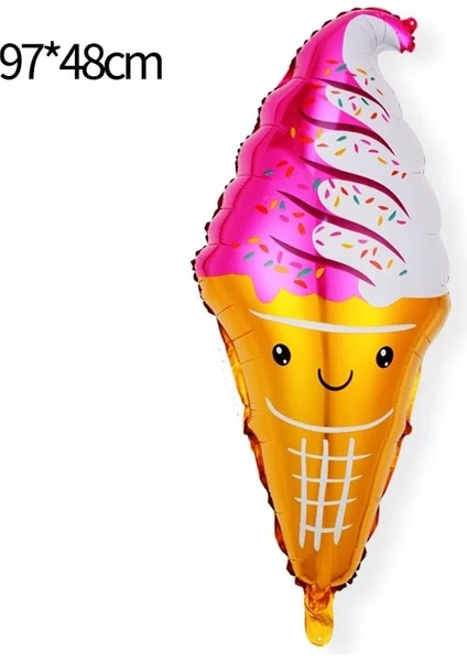 F Yaz Çocuk Dondurma Partisi Dekoratif Ürünler Dondurma Tatlı Kartuş Popsicle Sundae Alien Alüminyum Balon (Yurt Dışından)