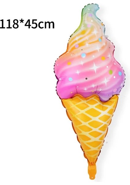 F Yaz Çocuk Dondurma Partisi Dekoratif Ürünler Dondurma Tatlı Kartuş Popsicle Sundae Alien Alüminyum Balon (Yurt Dışından)
