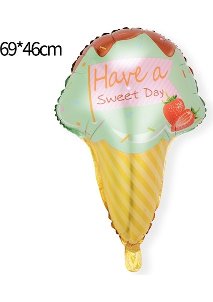 F Yaz Çocuk Dondurma Partisi Dekoratif Ürünler Dondurma Tatlı Kartuş Popsicle Sundae Alien Alüminyum Balon (Yurt Dışından)