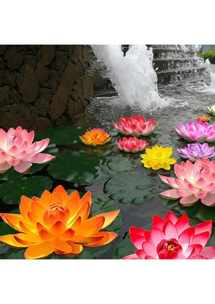 17 cm Mor 10/17/28/40/60 cm Lotus Yapay Çiçek Yüzen Sahte Lotus Bitki Gölet Bahçe Dekor Için Gerçekçi Nilüfer Mikro Peyzaj (Yurt Dışından)