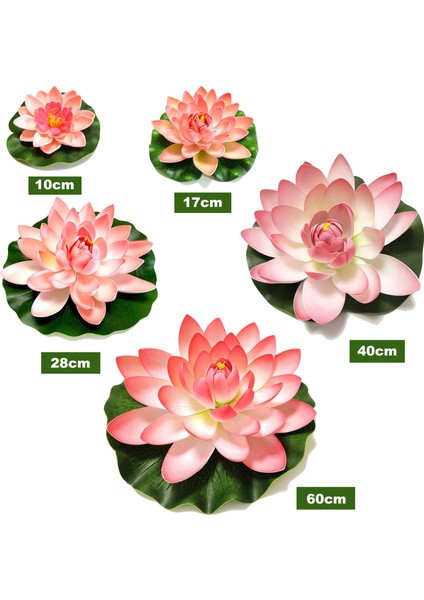 17 cm Mor 10/17/28/40/60 cm Lotus Yapay Çiçek Yüzen Sahte Lotus Bitki Gölet Bahçe Dekor Için Gerçekçi Nilüfer Mikro Peyzaj (Yurt Dışından)