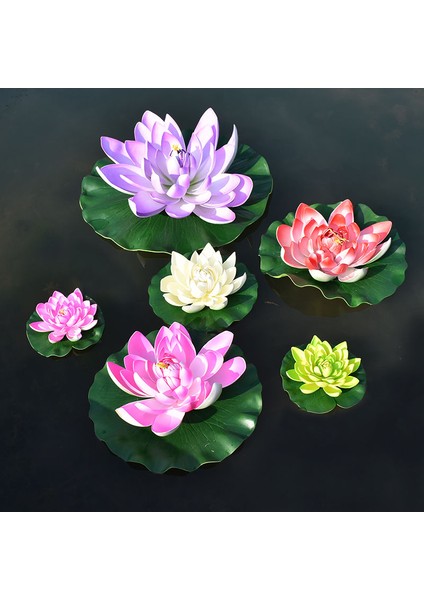 17 cm Mor 10/17/28/40/60 cm Lotus Yapay Çiçek Yüzen Sahte Lotus Bitki Gölet Bahçe Dekor Için Gerçekçi Nilüfer Mikro Peyzaj (Yurt Dışından)