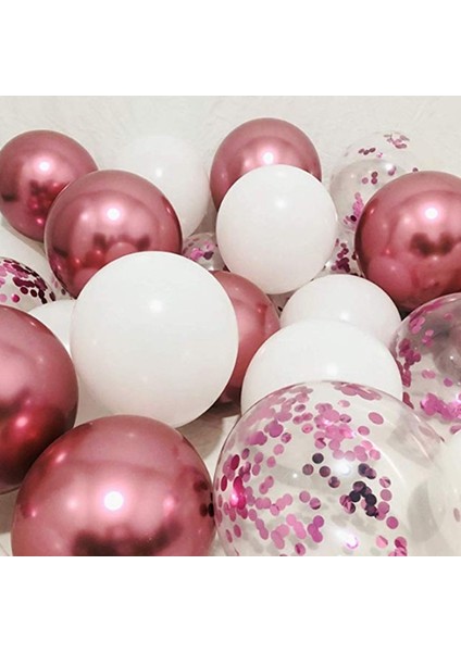 Set 13 18 Adet 10 Inç Pembe Altın Gümüş Krom Lateks Balon Düğün Doğum Günü Navidad Parti Süslemeleri Helyum Konfeti Globos Bebek Duş (Yurt Dışından)