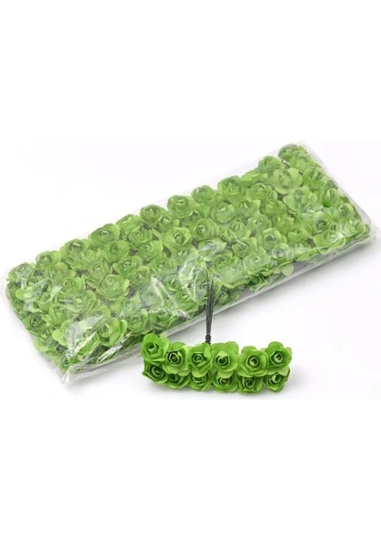 Yeşil 144 Adet/grup 1.5 cm Mini Kağıt Gül Yapay Çiçekler Düğün Dekorasyon Için Eller Scrapbooking Küçük Sahte Çiçek Buketi (Yurt Dışından)