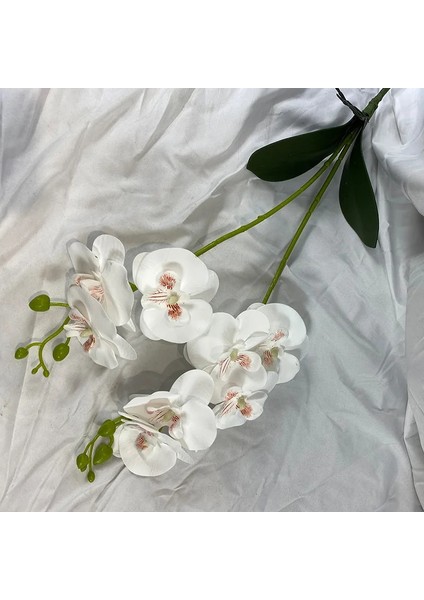 Mor 2 Şube Orkide Yaprak Yapay Çiçek Phalaenopsis Sahte Saksı Bitki Düğün Çiçek Aranjmanı Sahne Ev Iç Dekor (Yurt Dışından)