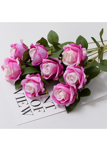 Koyu Pembe Gül 5 Adet 3/5/10/20 Adet Güller Yapay Çiçekler Gül Çiçek Şube Yapay Kırmızı Güller Gerçekçi Sahte Gül Düğün Ev Dekor Için (Yurt Dışından)