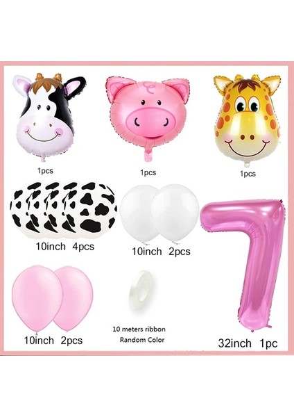 Balon7-12 Adet Masa Örtüsü Süslemeleri Pembe Orman Safari Tema Parti Malzemeleri Tek Kullanımlık Masa Örtüsü Sofra Bebek Duş Çocuk Doğum Günü Partisi (Yurt Dışından)
