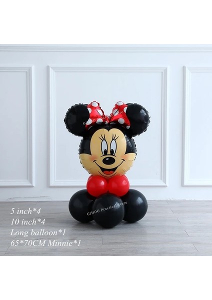 Kırmızı Minnie 10 Adet Disney Minnie Mickey Mouse Şişme Alüminyum Balon Erkekler ve Kızlar Için Bebek Duş Çocuk Doğum Günü Partisi Etkinlikleri Dıy Dekor (Yurt Dışından)