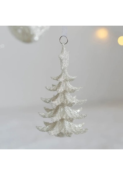 E 1 Pc Noel Glitter Kolye Noel Ağacı Asılı Gümüş Renk Çan Melek Kelebek Noel Partisi Dekoru Süsler Yeni Yıl Hediyeleri (Yurt Dışından)