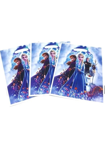 Giftbags--3-10 Adet Disney Dondurulmuş Prenses Kar Kraliçesi Tema Doğum Günü Partisi Süslemeleri Çocuklar Kız Parti Malzemeleri Dekor Bebek Doğum Günü Sofra Seti (Yurt Dışından)