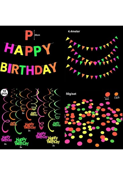 1 Adet Neon Afiş Neon Dekorasyon Uv Parti Parlıyor Akşam Aksesuarları Aydınlık Mutlu Doğum Günü Afiş Siyah Işık Parlak Asılı (Yurt Dışından) fiyatları
