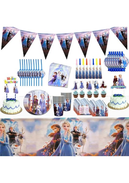 Giftbags--3-10 Adet Disney Dondurulmuş Prenses Kar Kraliçesi Tema Doğum Günü Partisi Süslemeleri Çocuklar Kız Parti Malzemeleri Dekor Bebek Doğum Günü Sofra Seti (Yurt Dışından) fiyatları