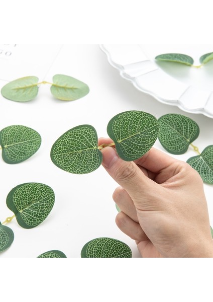 Büyük 50 Adet Yapay Bitkiler Sahte Ipek Okaliptüs Yaprağı Noel Dekorasyon Ev Düğün Çelenk Açık Diy Scrapbooking Şeker Kutusu (Yurt Dışından)