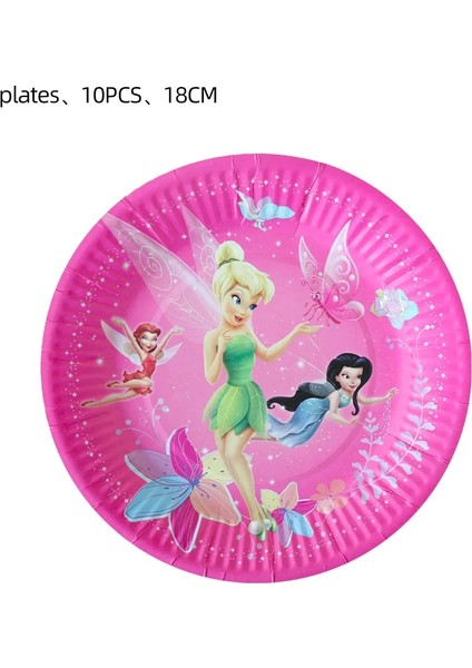 Çatal 10 Adet Disney Prenses Tinkerbell Bell Tek Kullanımlık Sofra Bebek Duş Tinker Bell Doğum Günü Partisi Plaka Bardak Saman Peçete Dekorasyon (Yurt Dışından)