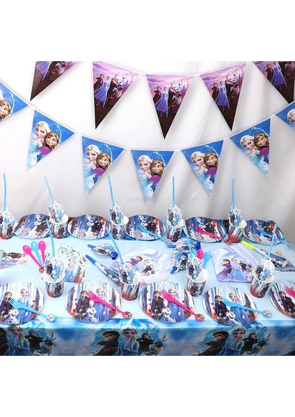 Balon 18 Inç 1 Adet Prenses Dondurulmuş 2 Parti Malzemeleri Dondurulmuş Parti Kağıt Saman Tabaklar Bardaklar Kızlar Dondurulmuş 2 Elsa Anna Doğum Günü Dekor Parti Masa Örtüsü (Yurt Dışından)