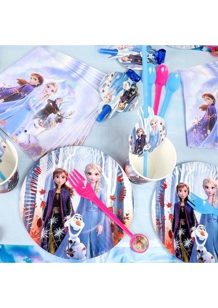 Balon 18 Inç 1 Adet Prenses Dondurulmuş 2 Parti Malzemeleri Dondurulmuş Parti Kağıt Saman Tabaklar Bardaklar Kızlar Dondurulmuş 2 Elsa Anna Doğum Günü Dekor Parti Masa Örtüsü (Yurt Dışından)