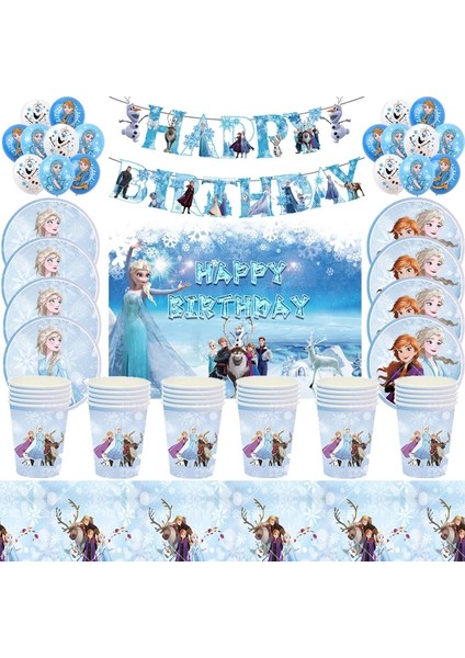 1 Adet Dövme Çıkartma Disney Dondurulmuş Elsa Anna Parti Malzemeleri Kağıt Bardak Tabaklar Masa Örtüsü Balon Seti Çocuk Kız Kar Kraliçesi Doğum Günü Partisi Süslemeleri (Yurt Dışından)