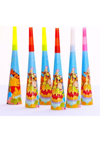 Horn-6pcs Winnie The Pooh Karikatür Tema Parti Malzemeleri Tek Kullanımlık Sofra Kağıt Saman Tabaklar Oyuncaklar Doğum Günü Şekeri Bebek Duş Süslemeleri (Yurt Dışından)