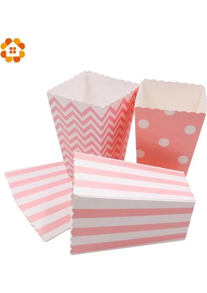 Şerit Çizgili Yeni!12 Adet/grup Patlamış Mısır Kutusu/fincan Pembe Tema Parti Dekorasyon Çocuklar Için Mutlu Doğum Günü Noel Düğün Parti Bebek Duş Malzemeleri (Yurt Dışından) fiyatları