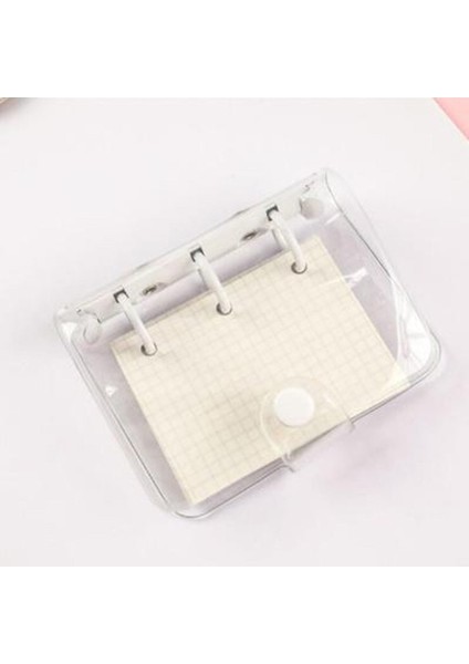 Beyaz Mini 3 Halka Bağlayıcı Günlüğü El Kitabı Kırtasiye Defter ve Dergisi Scrapbooking Şeffaf Pvc El Kitabı Ofis Malzemeleri (Yurt Dışından)