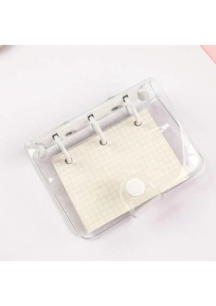 Beyaz Mini 3 Halka Bağlayıcı Günlüğü El Kitabı Kırtasiye Defter ve Dergisi Scrapbooking Şeffaf Pvc El Kitabı Ofis Malzemeleri (Yurt Dışından) fiyatları