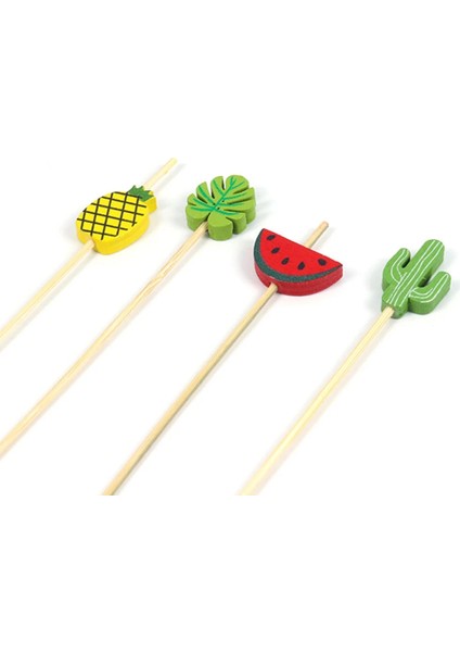 U 100 Adet 12 cm Tek Kullanımlık Parti Sofra Meyve Tatlı Çubukları Bambu Şiş Büfe Kek Dekorasyon Düğün Malzemeleri (Yurt Dışından)
