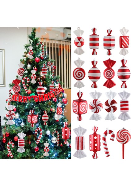 Resim Olarak 1 Adet Noel Asılı Şeker Topları Kırmızı Beyaz Şeker Kamışı Kolye Ev Partisi Noel Ağacı Süslemeleri Noel Navidad Yeni Yıl 2023 (Yurt Dışından)
