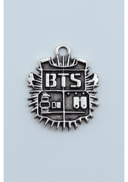 Minimal BTS Army Gümüş Kaplama Kolye Ucu