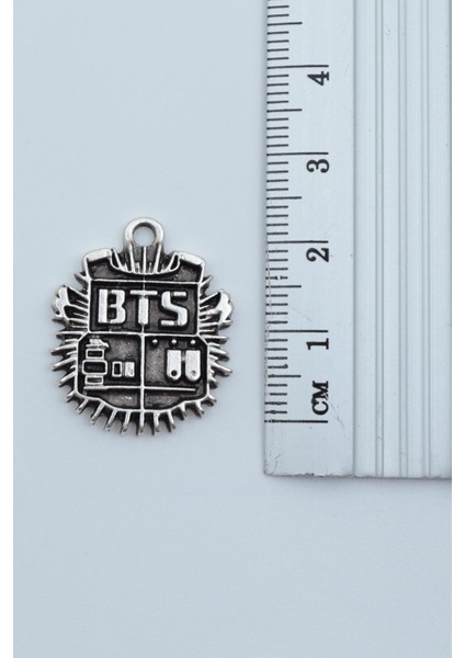 Minimal BTS Army Gümüş Kaplama Kolye Ucu