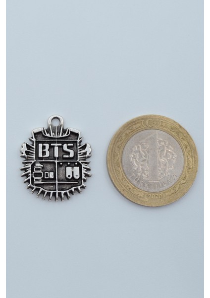 Minimal BTS Army Gümüş Kaplama Kolye Ucu