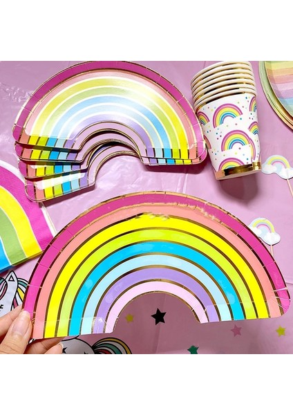 14 Adet Peçeteler Unicorn Tek Kullanımlık Sofra Kağıt Tabaklar Bardak Peçete Unicornio Doğum Günü Partisi Dekoru Gökkuşağı Tema Doğum Günü Partisi Malzemeleri Kızlar (Yurt Dışından)