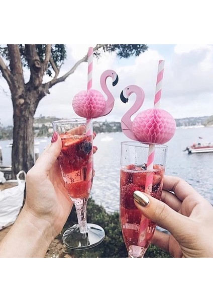 Pembe 20 Adet 10/20 Adet 3D Flamingo Pipet Orman Kağıt Saman Yaz Havuz Partisi Malzemeleri Düğün Dekor Yetişkin Pembe Mavi Flamingo Pipet (Yurt Dışından)