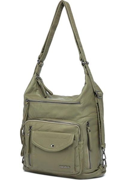 Yıkama Deri Hem Sırt Hem Omuz Kadın Çantası 21-K Barcelona 1580-6 fiyatları