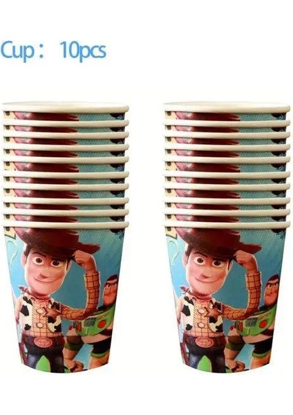 Fincan 10 Adet Oyuncak Hikayesi Tema Doğum Günü Partisi Balon Buzz Lightyear ve Woody Tek Kullanımlık Sofra Çocuk Parti Banner Dekor Peçete Bardak Malzemeleri (Yurt Dışından)