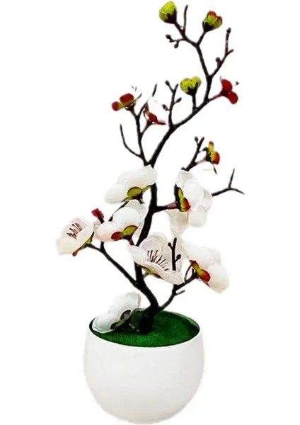 Gül Kırmızı Çiçeği Çiçek Bitki Simülasyon Bonsai Gerçekçi Anti Solmaya Sahte Ipek Çiçek Ev Için Güzel Görünümlü Sahte Erik (Yurt Dışından)