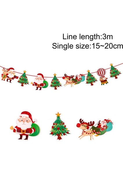 Stil 3 Merry Christmas Dekorasyon Banner Yılbaşı Ağacı Süsleri Noel Noel Baba Kolye Noel Hediyesi Yeni Yıl Dekorasyon Ev Için (Yurt Dışından)