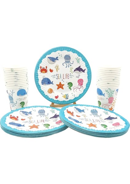 12 Adet Etiket Çocuk Erkek Kız Doğum Günü Deniz Yaşamı Deniz Hayvan Parti Malzemeleri Sofra Hediye Giftbag Parti Favor Dövme Etiket Alkış Daire (Yurt Dışından)