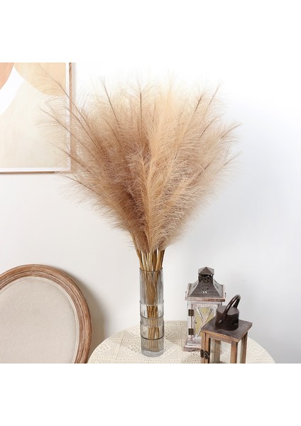 Kahverengi 120 cm 1 Adet 90/120 cm Yapay Pampas Çim Buket Tatil Evi Bahçe Düğün Dekorasyon Sahte Çiçekler Kamış Simülasyon Dıy Vazo Dekor (Yurt Dışından)