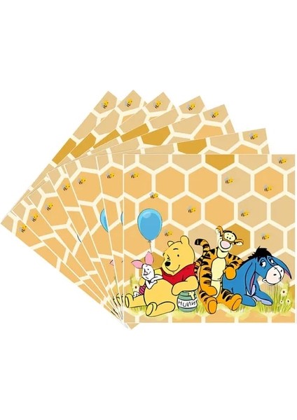 20 Adet Peçete Disney Winnie The Pooh Yemek Takımı Parti Malzemeleri Masa Örtüsü Fincan Plaka Pooh Balon Çocuk Doğum Günü Cadılar Bayramı Süslemeleri (Yurt Dışından)