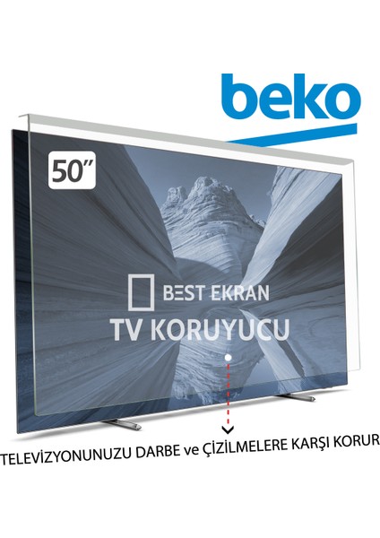 Beko 50" Inç 127 Ekran Tv Ekran Koruyucu Kırılmaz Paneli