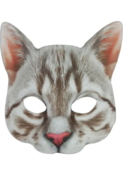 08 Cadılar Bayramı Simüle Hayvanlar Maske Sevimli Kedi Yarım Yüz Maskesi Karnaval Masquerade Kostüm Sahne Parti Malzemeleri Cosplay Maske
